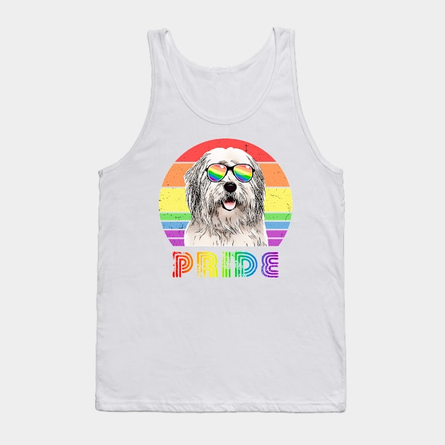 LGBTQ Old English Sheepdog Dog Rainbow Gay Pride Tank Top by TheBeardComic